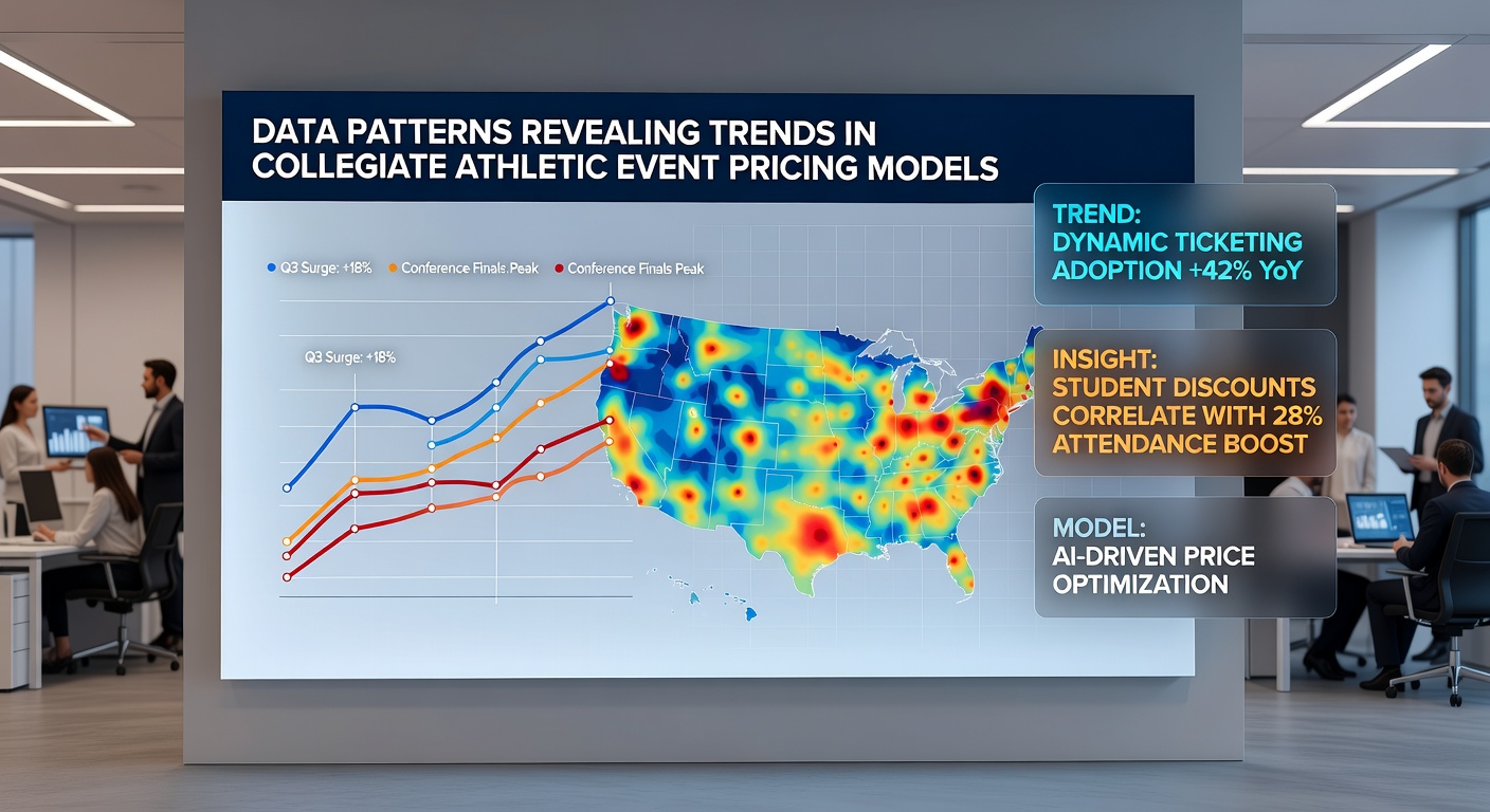 Chart illustrating dynamic pricing adjustments for NCAA basketball events during peak seasons