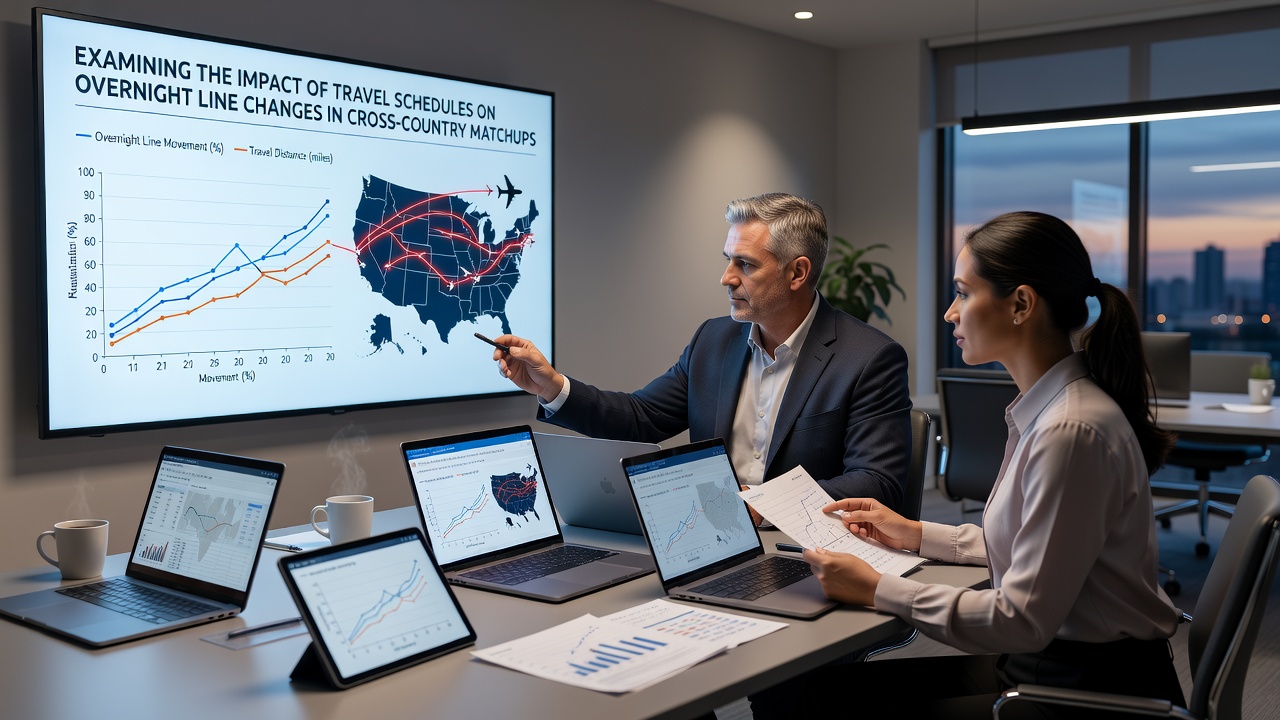 Coaches review travel itineraries while betting markets prepare overnight adjustments for upcoming cross-country contests