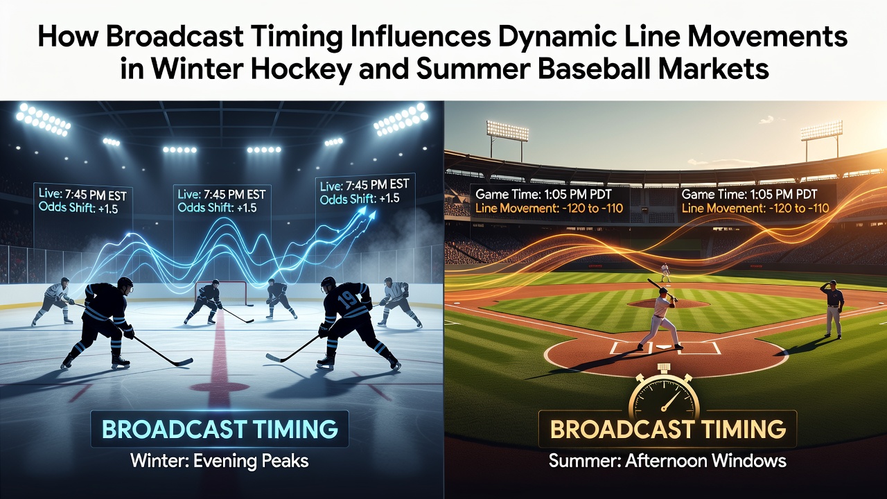 Broadcast timing impact on dynamic betting lines in winter hockey markets