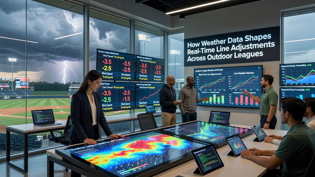 Weather monitoring equipment and data feeds used by sports betting operators for real-time line adjustments