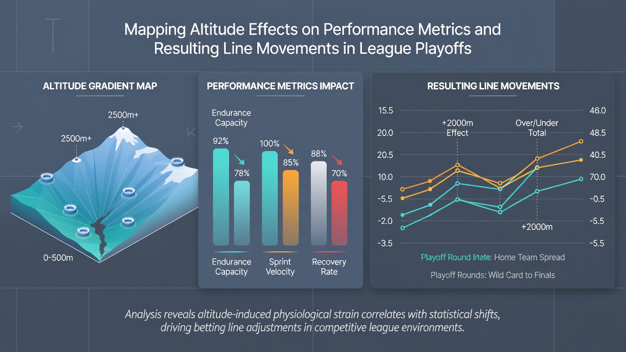 Chart displaying altitude-related line movements and performance metric shifts during playoff series
