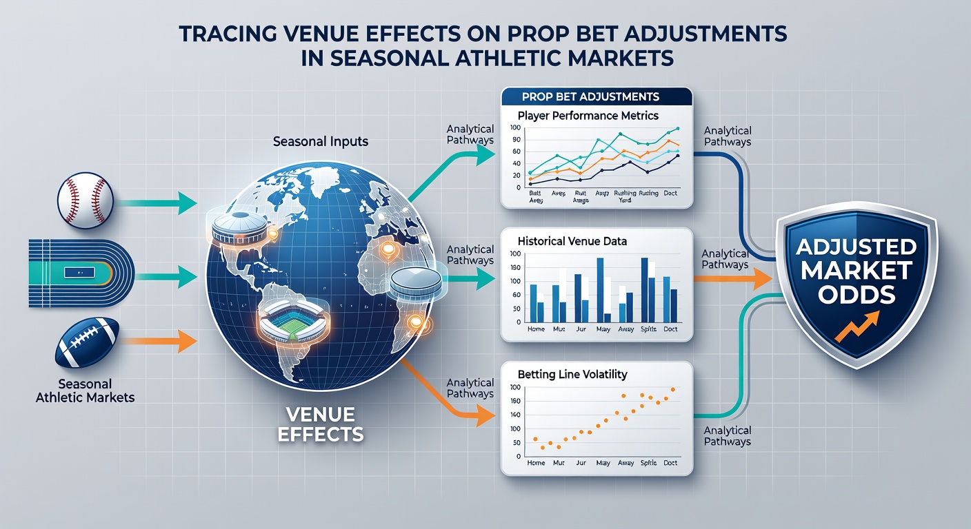 Data visualization chart displaying prop bet line movements by venue across sports seasons