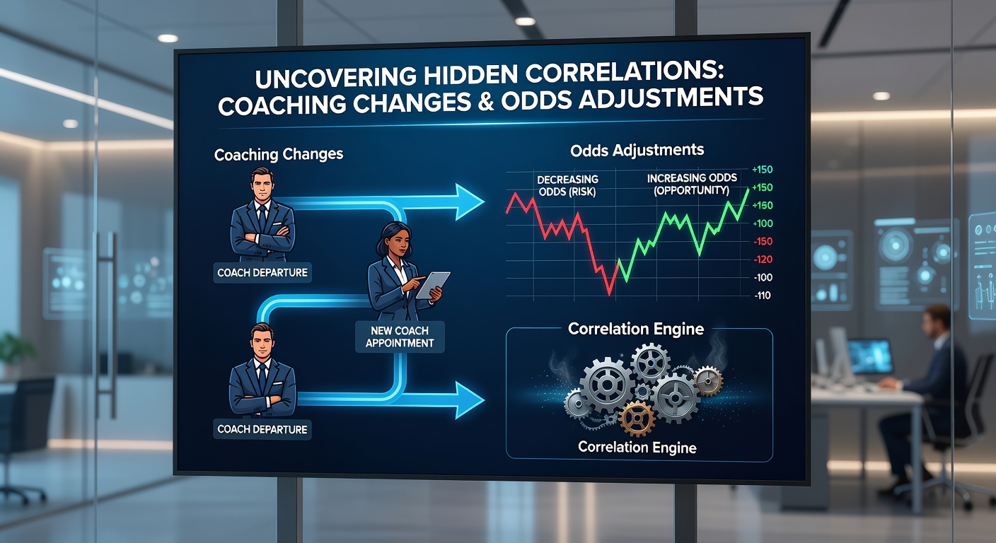 Data visualization showing correlations between coaching changes and sports betting odds movements